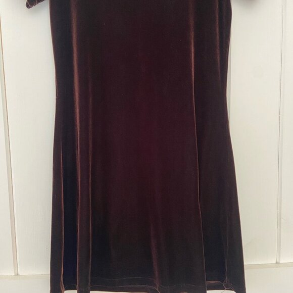 Vintage Velvet Dress Size 4 Dark Brown Knee Length Whimsigoth Witchy Romantic - Picture 3 of 8